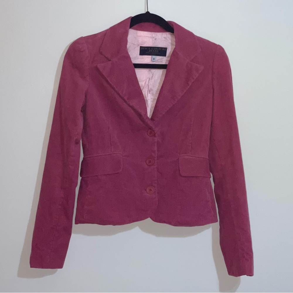 Y2K Sz S Juicy Couture Vintage Pink Corduroy Blazer